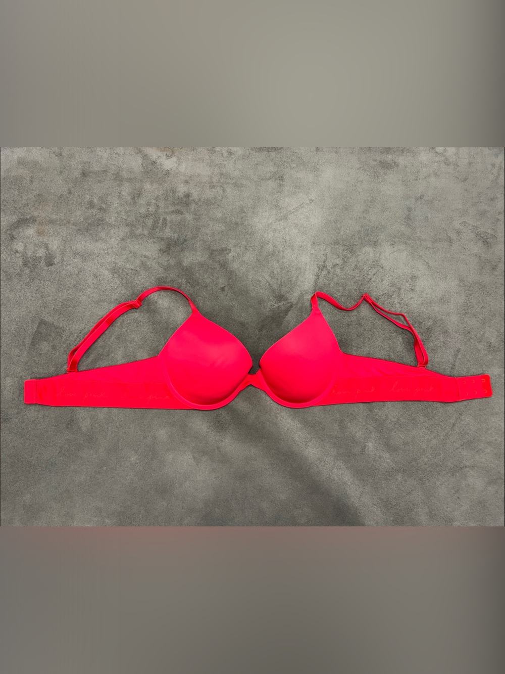 PINK Victoria's Secret Smooth Red Wear Everywhere Push-up Underwire Bra 34B - Picture 5 of 9